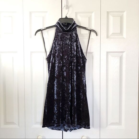 JUNE & HUDSON Mock Neck Velvet Romper 1/L - Picture 3 of 8